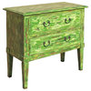Distressed Light Green Lacquer Two Dresser Console Table Cabinet Hcs3642
