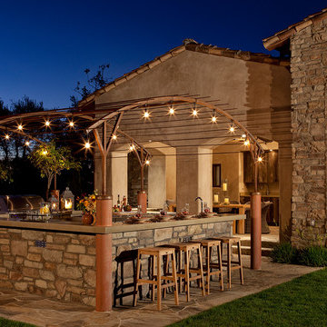 Rustic Stone Outdoor Kitchen
