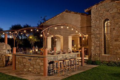 Rustic Stone Outdoor Kitchen