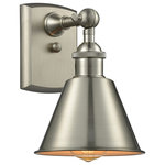 Innovations Lighting - 1-Light Dimmable LED Smithfield 7" Sconce, Brushed Satin Nickel - A truly dynamic fixture, the Ballston fits seamlessly amidst most decor styles. Its sleek design and vast offering of finishes and shade options makes the Ballston an easy choice for all homes.