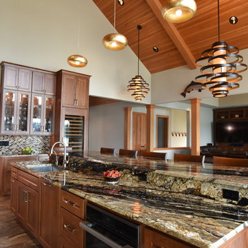 Traditional Rustic Kitchen Lake House
