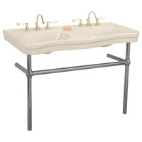 Bone Console Sink Double Deluxe with Black Nickel Bistro Legs