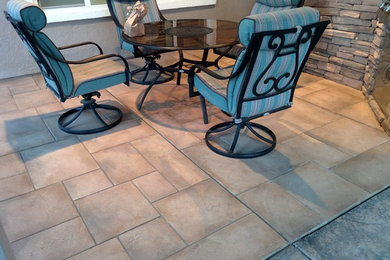 Example of a mid-sized transitional backyard concrete paver patio design in San Francisco with no cover
