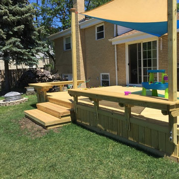 Wood Deck with Unique Posts by Park Ridge, IL deck designer