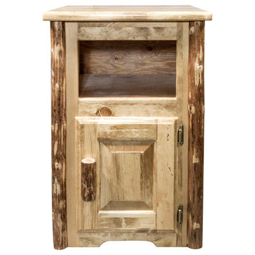 Glacier Country End Table with Door, Right Hinged