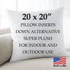 2-Pack High Quality Square Pillow Form Inserts Hypoallergenic USA, 20 X 20 Inch