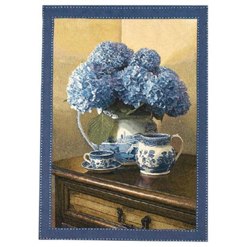 Blue Willow China Dishes Grande Tapestry Wall Hanging