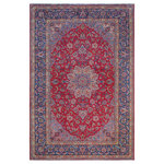 Bareens Designer Rugs - Vintage Antique Persian Kashan Hayes Wool Rug - Create a new dimension of style in your space with this breath-taking antique hand knotted Persian rug. Made in Iran, this gorgeous hand-knotted rug features all vegetable dyes and 100% wool, adding luxurious texture and appearance. This gorgeous antique rug features an intricate design with a unique detailed border. Featuring an awe-inspiring color pallet and an intricate design handmade by skilled artisans is a great addition to any decor. Bring luxury and extravagance to your living space with this luxurious rug.