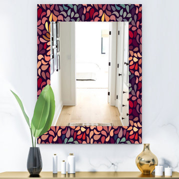 Designart Abstract Floral Pattern Bohemian And Eclectic Frameless Wall Mirror, 2