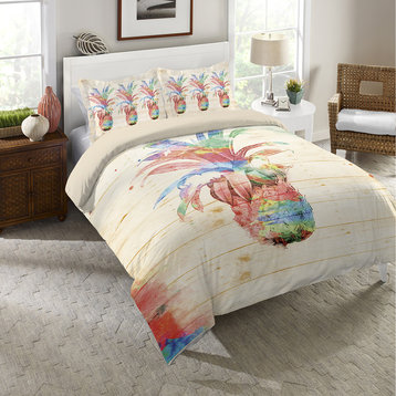 Colorful Pineapple Duvet Cover, Queen