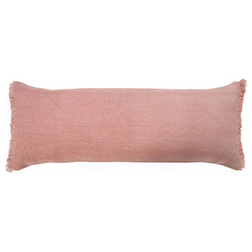 14" X 36" Rose Pink 100% Cotton Zippered Pillow