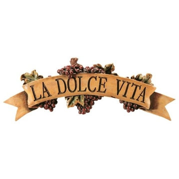 Italian La Dolce Vita (The Good Life) Kitchen Grapes Wall Sculpture Decor