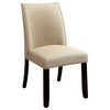 Benzara BM131291 Contemporary Side Chairs, Ivory and Espresso, Set of 2