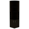 Seattle Corner Bar Cabinet with Glass Rack, and 8 Wine Cubbies, Black