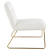 Casper Accent Chair, Gold Metal/Cream Velvet