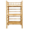 Bamboo Multi-Purpose Freestanding Folding Collapsible 3-tier Bookcase Shelf