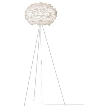 Eos Medium Tripod Floor Lamp, White/White
