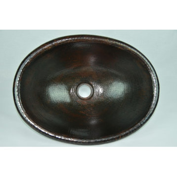 Oval 16" Top Mount Hand Made Copper Sink