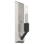 Livex Lighting - Livex Lighting Brushed Nickel & Black 1-Light ADA Wall Sconce - Illuminate your home with bright designs from the Beckett collection. The one light wall sconce emulates a mid-century modern style made popular in the 50s and 60s. The brushed nickel frame is accented with black accents, helping to fully complete this look.