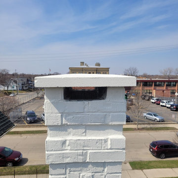 Improper flashing and chimney repair before and after