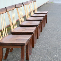 Walnut Spindle Backed Chair - Dining Chairs