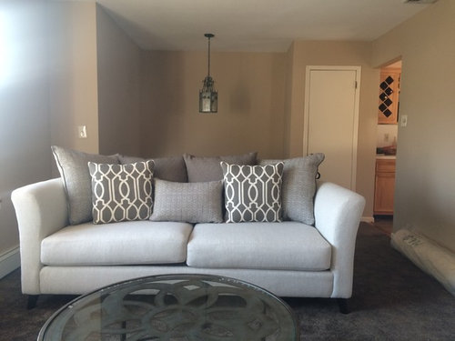 Living Room Off Centered Sofa And Empty Corner