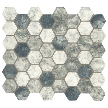 MSI SMOT-GLS-U6MM 2" x 2" Hexagon Mosaic Tile - Glossy Glass - Tapestry