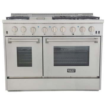 KUCHT Pro Style 48" Dual-Fuel Range, Stainless Steel, Classic Silver, Natural Ga