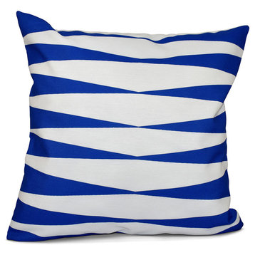 Geometric Decorative Pillow, Dazzling Blue , 16"x16"