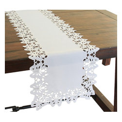 Xia Home Fashions - Primavera Embroidered Cutwork Spring Table Runner, 15"x54" - Table Runners