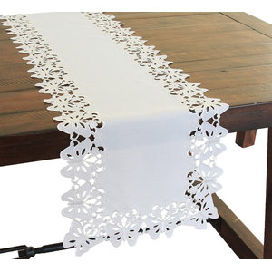 15 by 72-Inch Xia Home Fashions Elegant Daisy Embroidered Collection Cutwork Spring Table Runner 