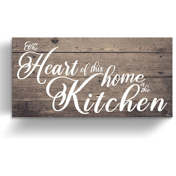 Where the Heart is Wrapped Canvas Kitchen Wall Art, 30"x60"