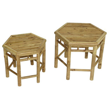 Bamboo End Table - 2 in 1, Natural