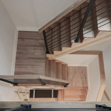 Project #71 | Modern Hickory Staircase with Horizontal Balustrade