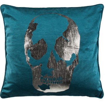 Romey Skull Pillow - Green, 12x20