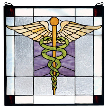 Meyda lighting  81519 18"W X 18"H Medical Stained Glass Window