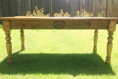 Monogrammed Family Farm Table - Made with Reclaimed Barn Wood