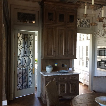 Leaded Mirror Pantry Door and Transoms