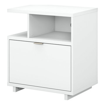 Madison Avenue File Cabinet with Shelves, Pure White