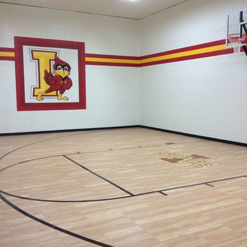 cool indoor home Basketball court and gym by SnapSports