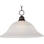 Maxim Lighting - Maxim Lighting 91076MROI Essentials - 16 Inch 1 Light Pendant in  style - Maxim Lighting's commitment to both the residentiaEssentials 16 Inch 1 Satin Nickel Marble  *UL Approved: YES Energy Star Qualified: n/a ADA Certified: n/a  *Number of Lights: 1-*Wattage:60w Incandescent bulb(s) *Bulb Included:No *Bulb Type:Incandescent *Finish Type:Oil Rubbed Bronze