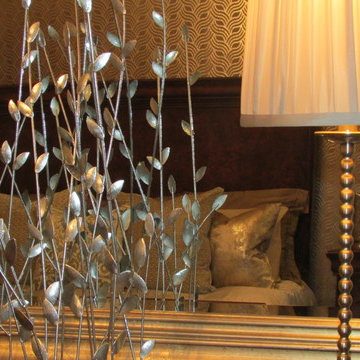gold and silver master bedroom