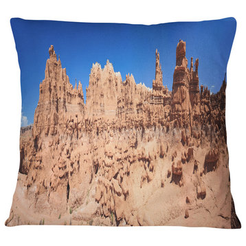 Hoodoo Rock Pinnacles in Goblin Valley Landscape Printed Throw Pillow, 16"x16"
