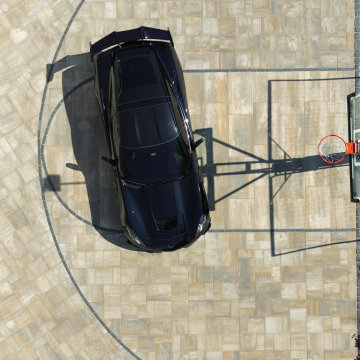 Aerial View – Custom Paver Basketball Court