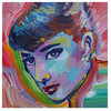 Howie Green 'Audrey Hepburn Portrait' Canvas Art, 14"x14"