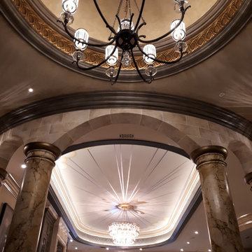Art deco inspired ceiling design & finishes.