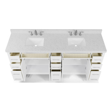 Caroline Parkway 78'' White Bathroom Vanity