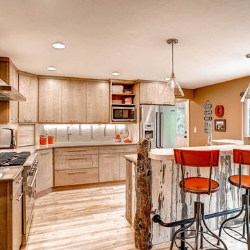 Rustic and Modern Kitchen with Lots of Textures