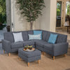 GDF Studio 6-Piece Samuel Mid Century Tweed Fabric Sectional Sofa Set, Gray