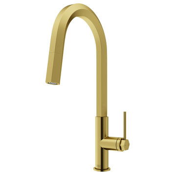 Vigo VG02034 Hart 1.8 GPM 1 Hole Pull Down Kitchen Faucet - Matte Brushed Gold